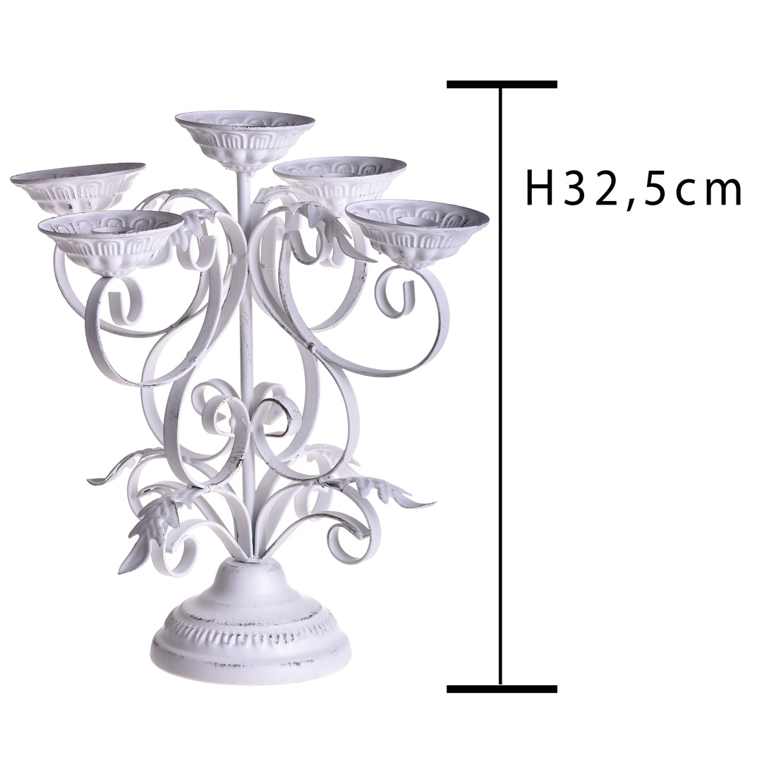 Candeliere per 5 Lavorato • 32,5 cm