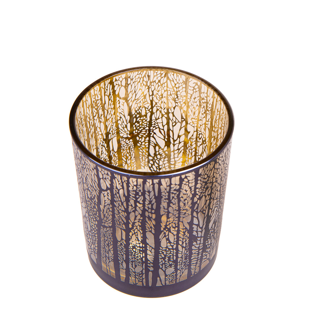 2 Pezzi • Porta tealight con alberi • 12,5 cm