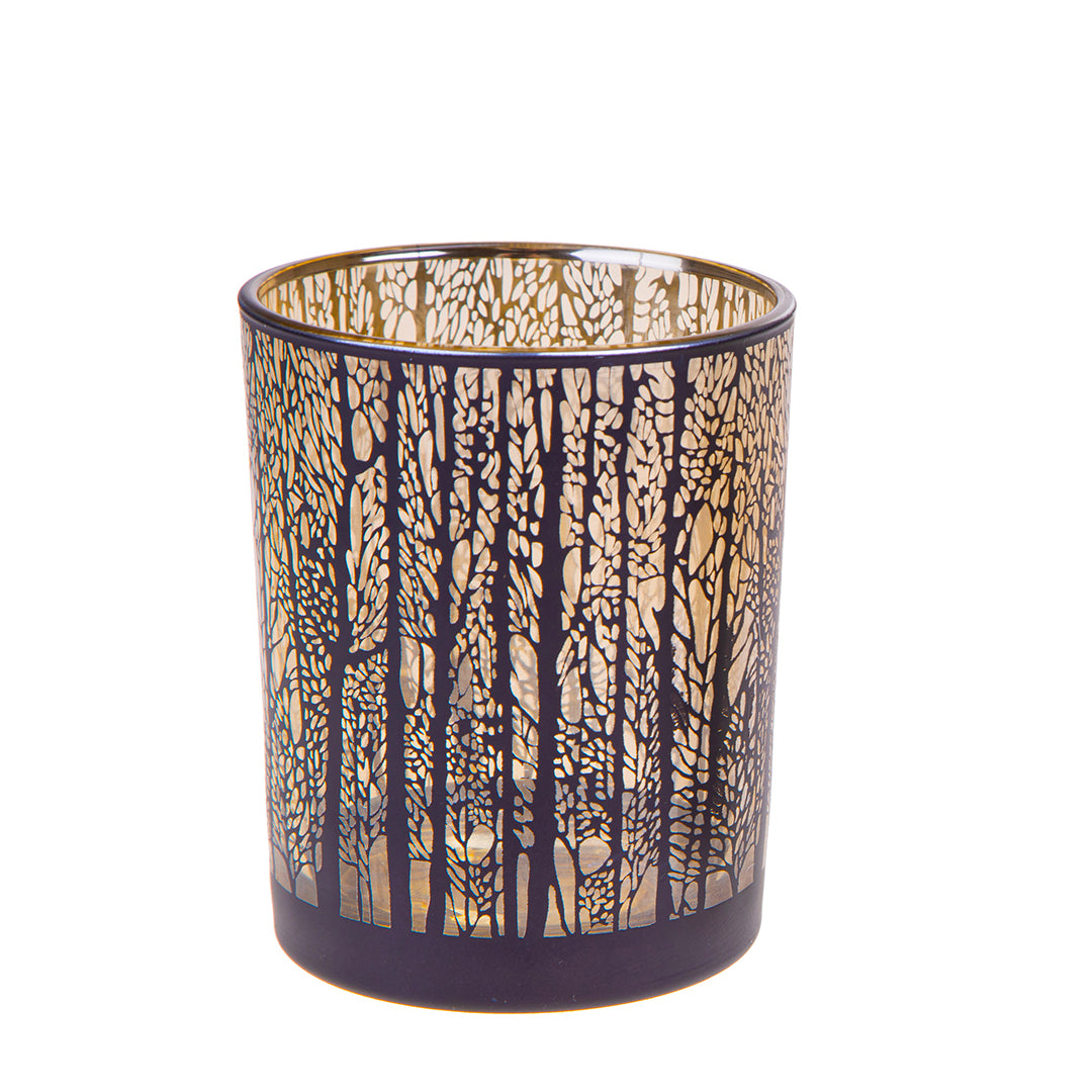 2 Pezzi • Porta tealight con alberi • 12,5 cm