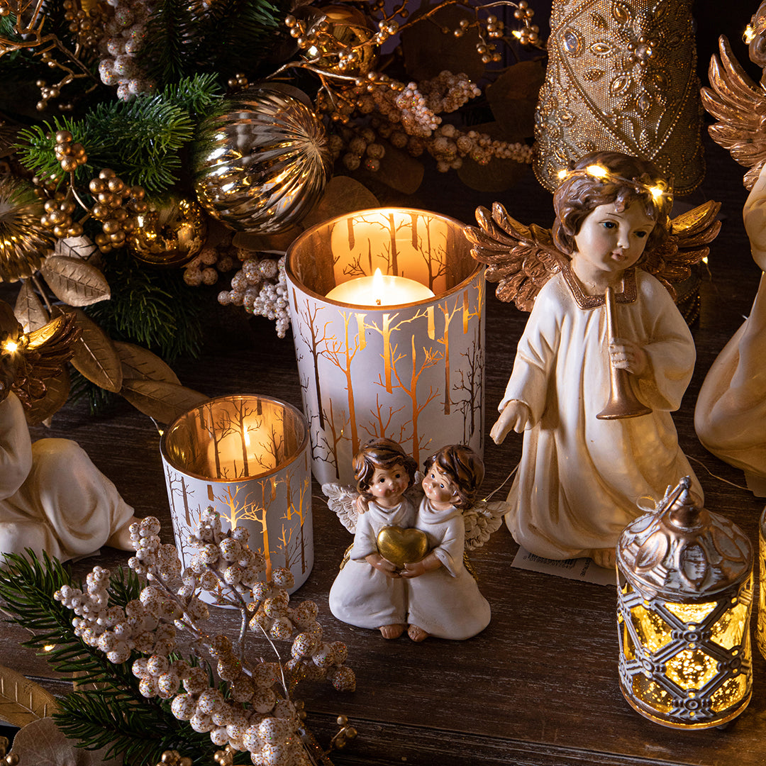 6 Pezzi • Porta tealight Con Alberi • 8 cm