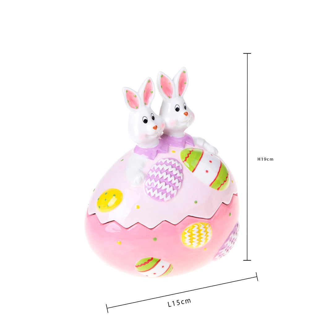 Uovo con conigli • 19 cm