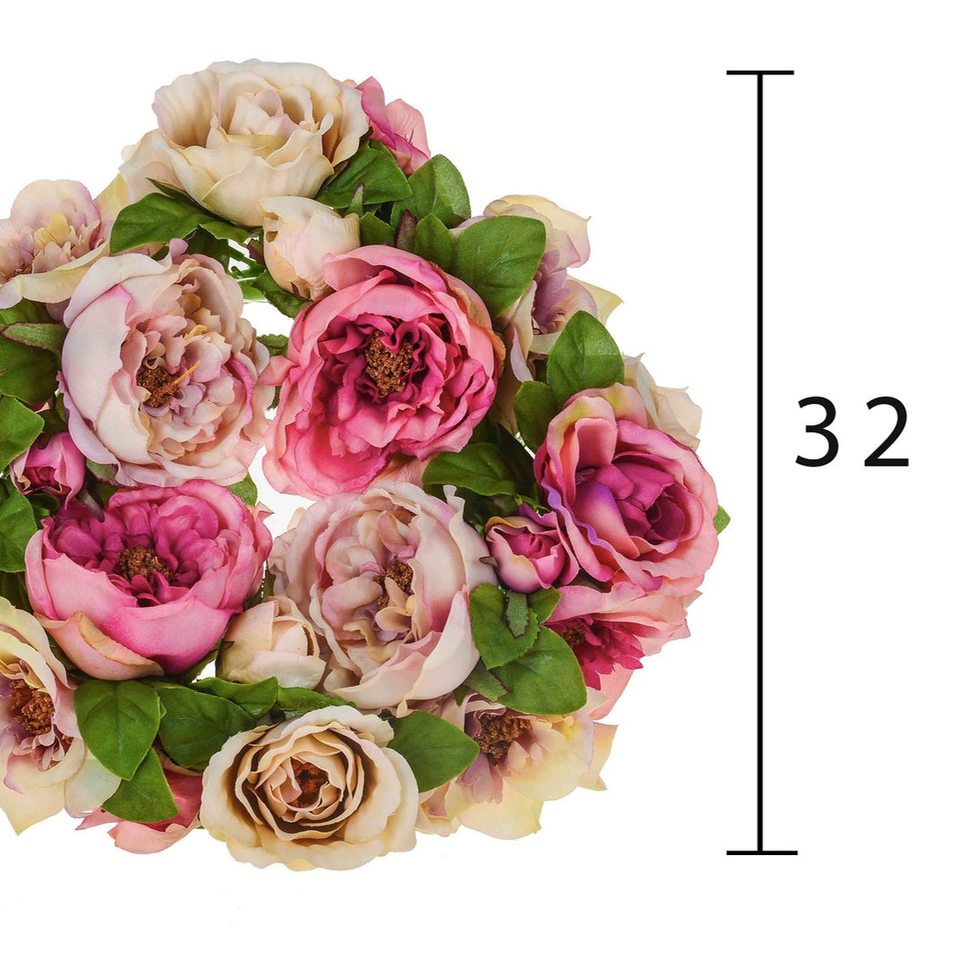 Coroncina con rose artificiali • 30 cm
