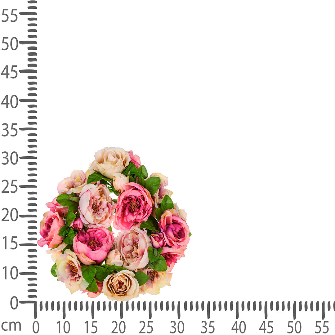 Coroncina con rose artificiali • 30 cm