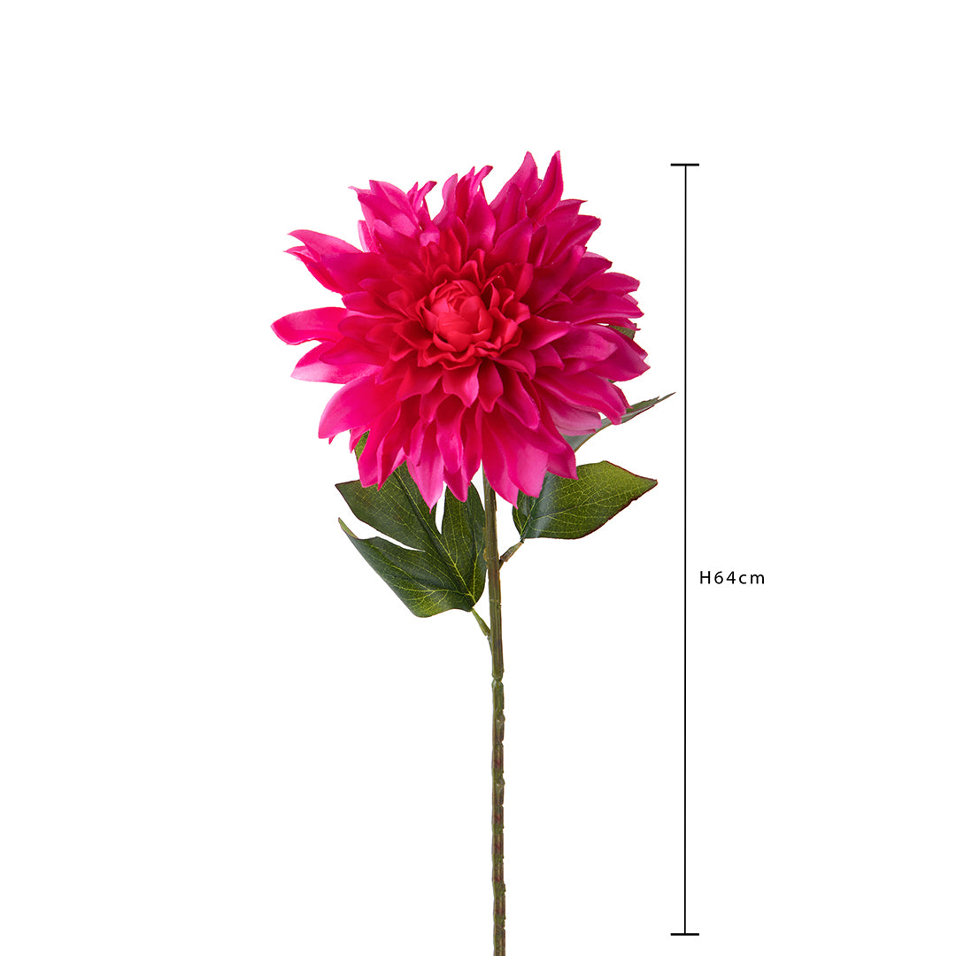3 Pezzi • Fiore di Dalia singola artificiale • 64 cm
