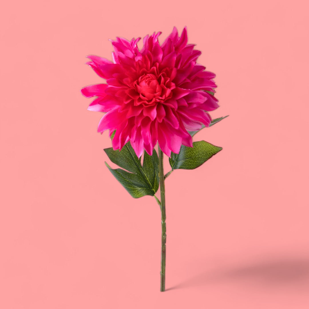 3 Pezzi • Fiore di Dalia singola artificiale • 64 cm