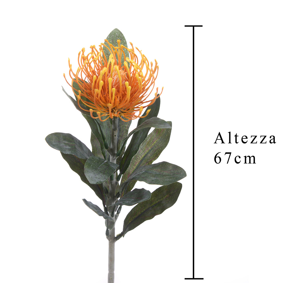 8 Pezzi • Fiore di protea artificiale 14 foglie • 67 cm