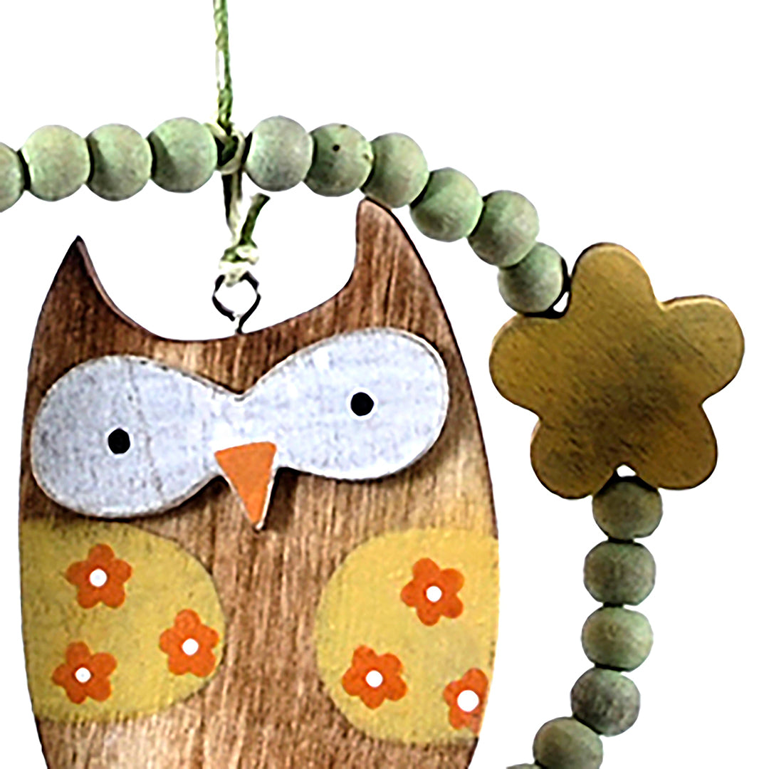 8 Pezzi • Decoro da appendere gufo e fiore • 28,5 cm