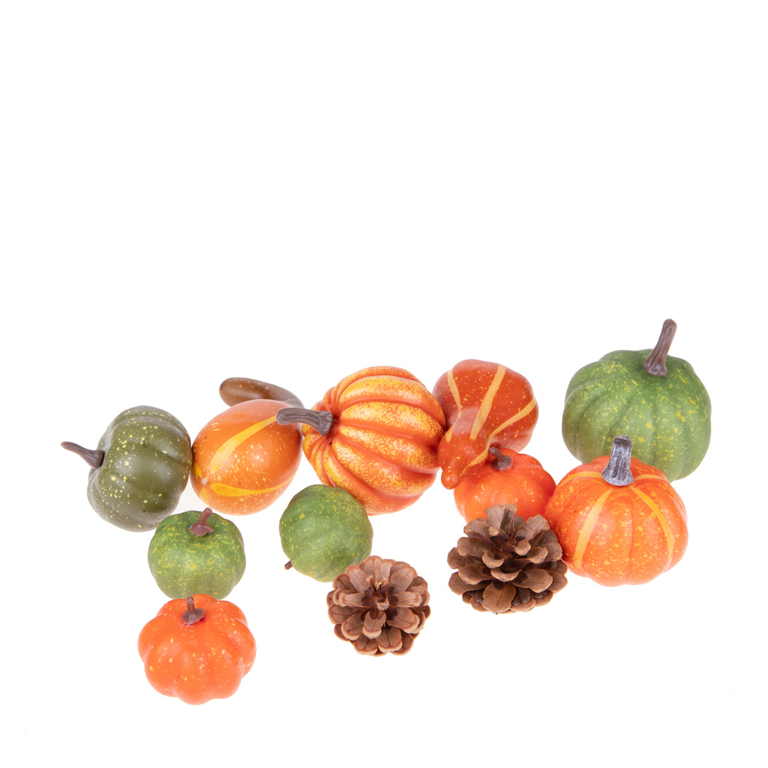 2 Pezzi • Zucche 10 Pz Assortite • 14 cm