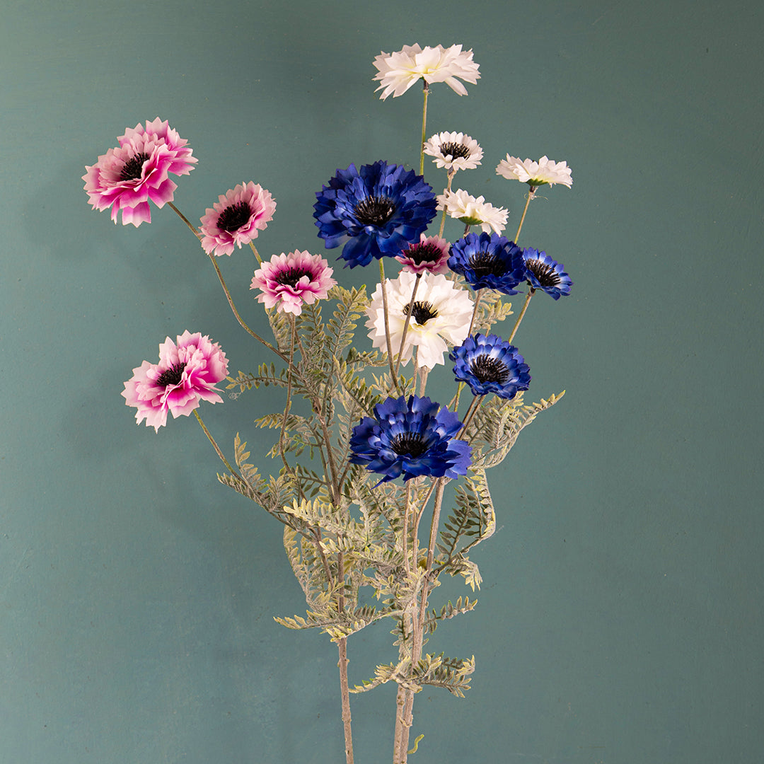 3 Pezzi • Fiordaliso artificiale • 90cm