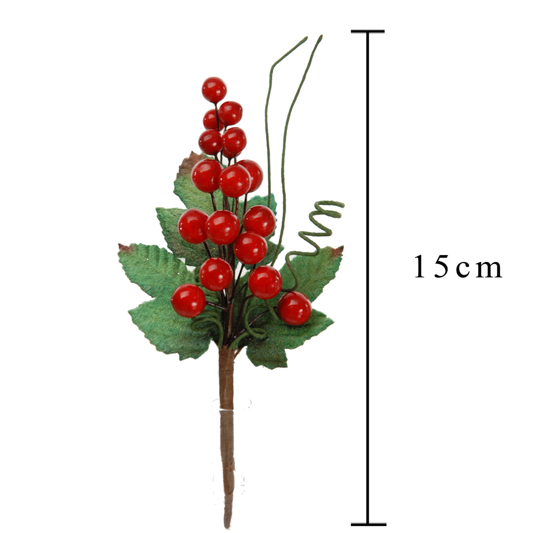 12 Pezzi • Pick Uvetta con Foglie • 15 cm