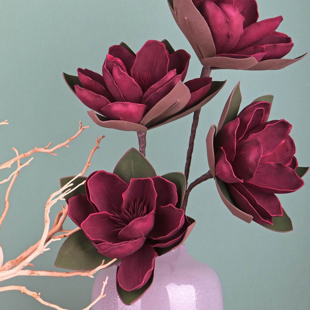 2 Pezzi • Magnolia artificiale per 2 fiori • 72 cm