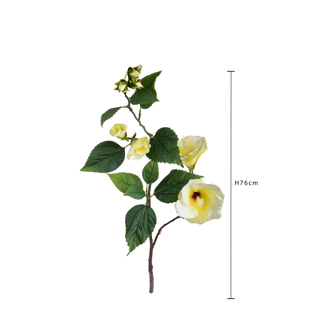 2 Pezzi • Hibicus artificiale composto da 2 fiori • 76 cm