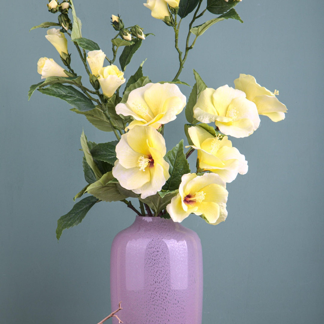 2 Pezzi • Hibicus artificiale composto da 2 fiori • 76 cm