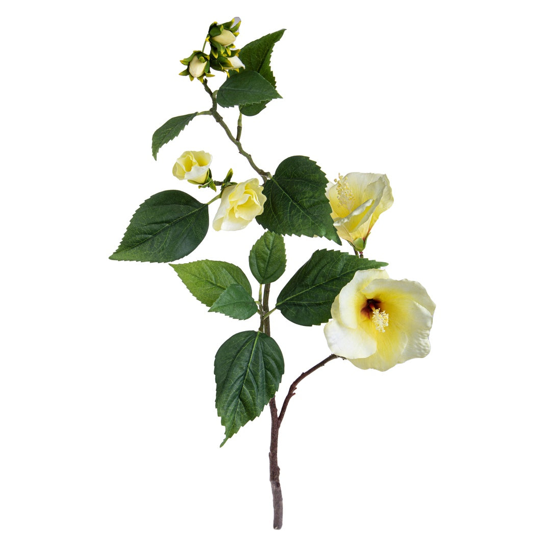 2 Pezzi • Hibicus artificiale composto da 2 fiori • 76 cm