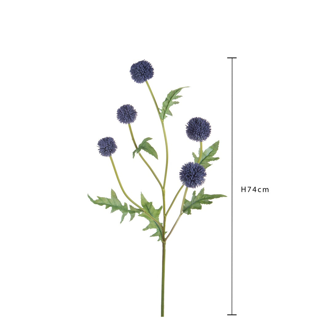 2 Pezzi • Echinops artificiale per 5 fiori • 74 cm