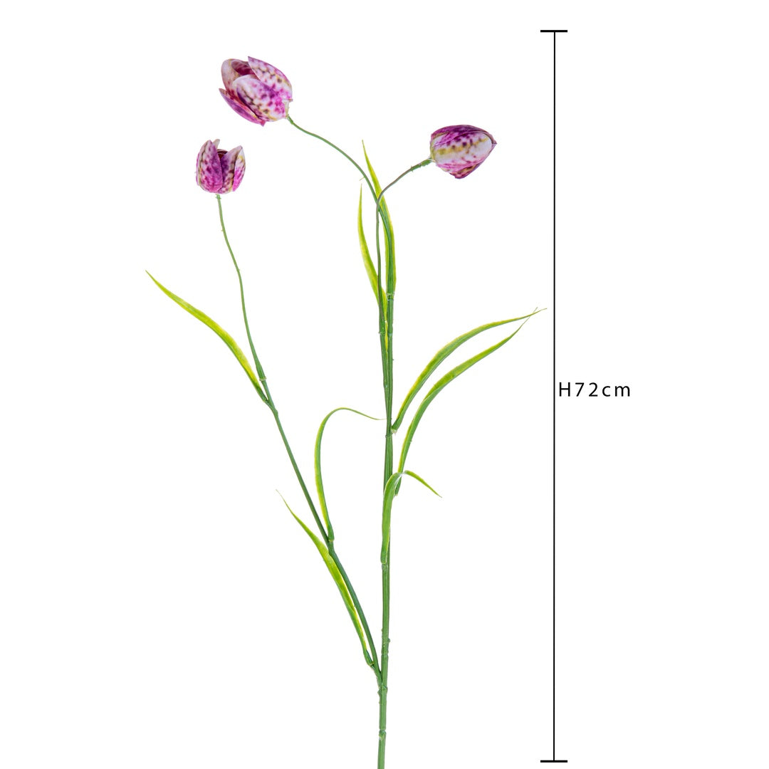 8 Pezzi • Fritellaria artificiale 3 fiori • 72 cm