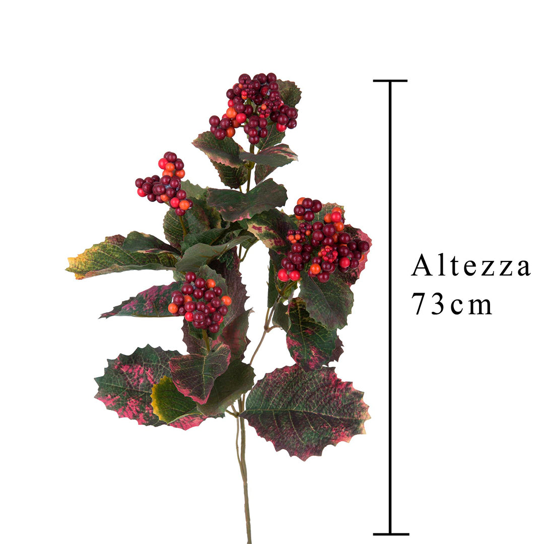 2 Pezzi • Bacche con foglie artificiale • 73 cm