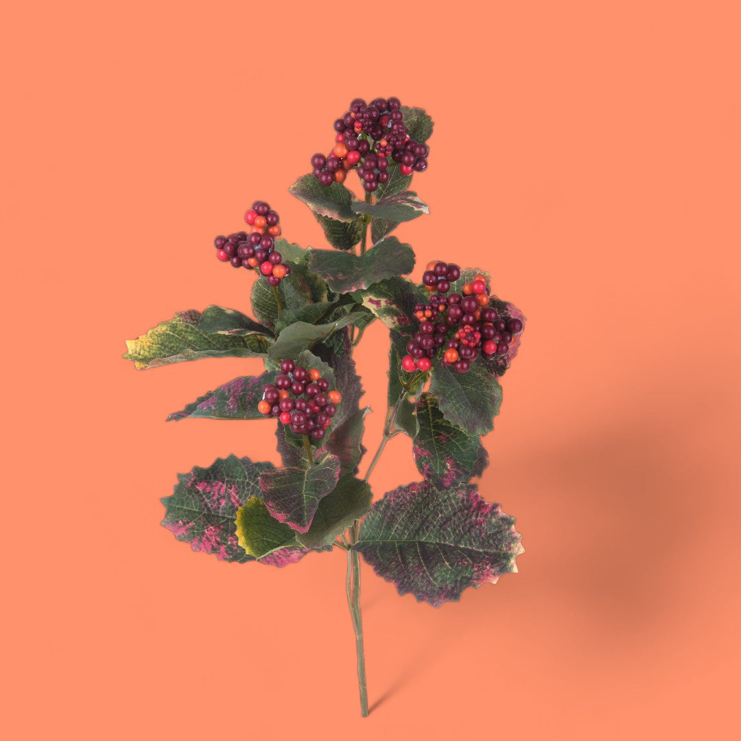 2 Pezzi • Bacche con foglie artificiale • 73 cm
