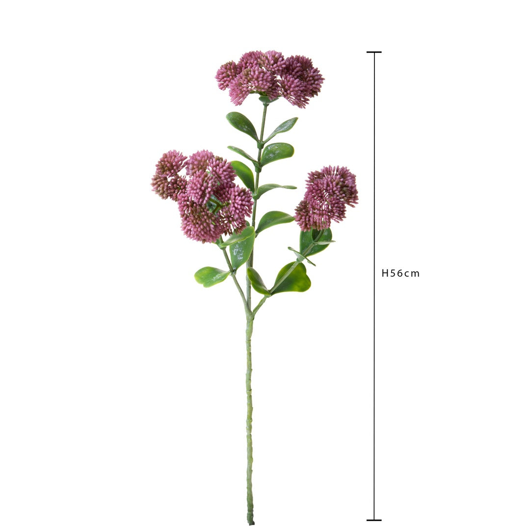 2 Pezzi • Fiore Sedum artificiale per 3 diramazioni • 56 cm