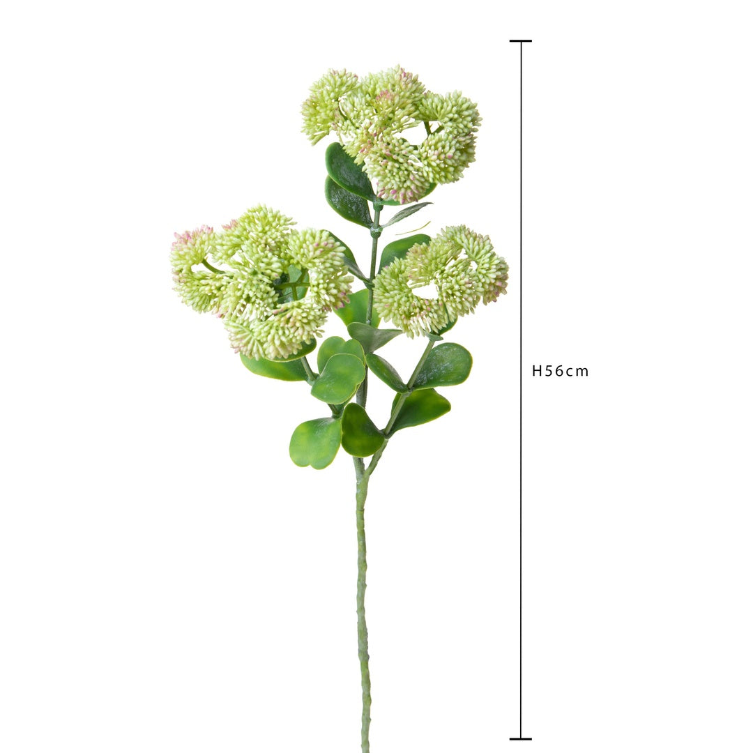 2 Pezzi • Fiore Sedum artificiale per 3 diramazioni • 56 cm