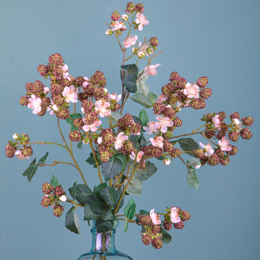 2 Pezzi • Ramo di more artificiale con fiori • 71 cm