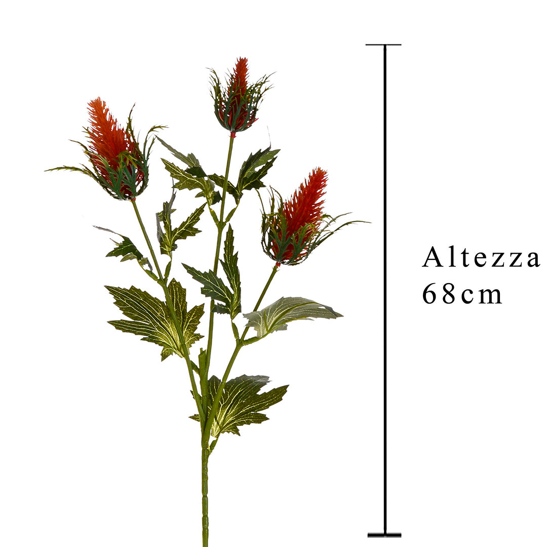 8 Pezzi • Fiore di Eringium artificiale per 3 fiori • 68 cm