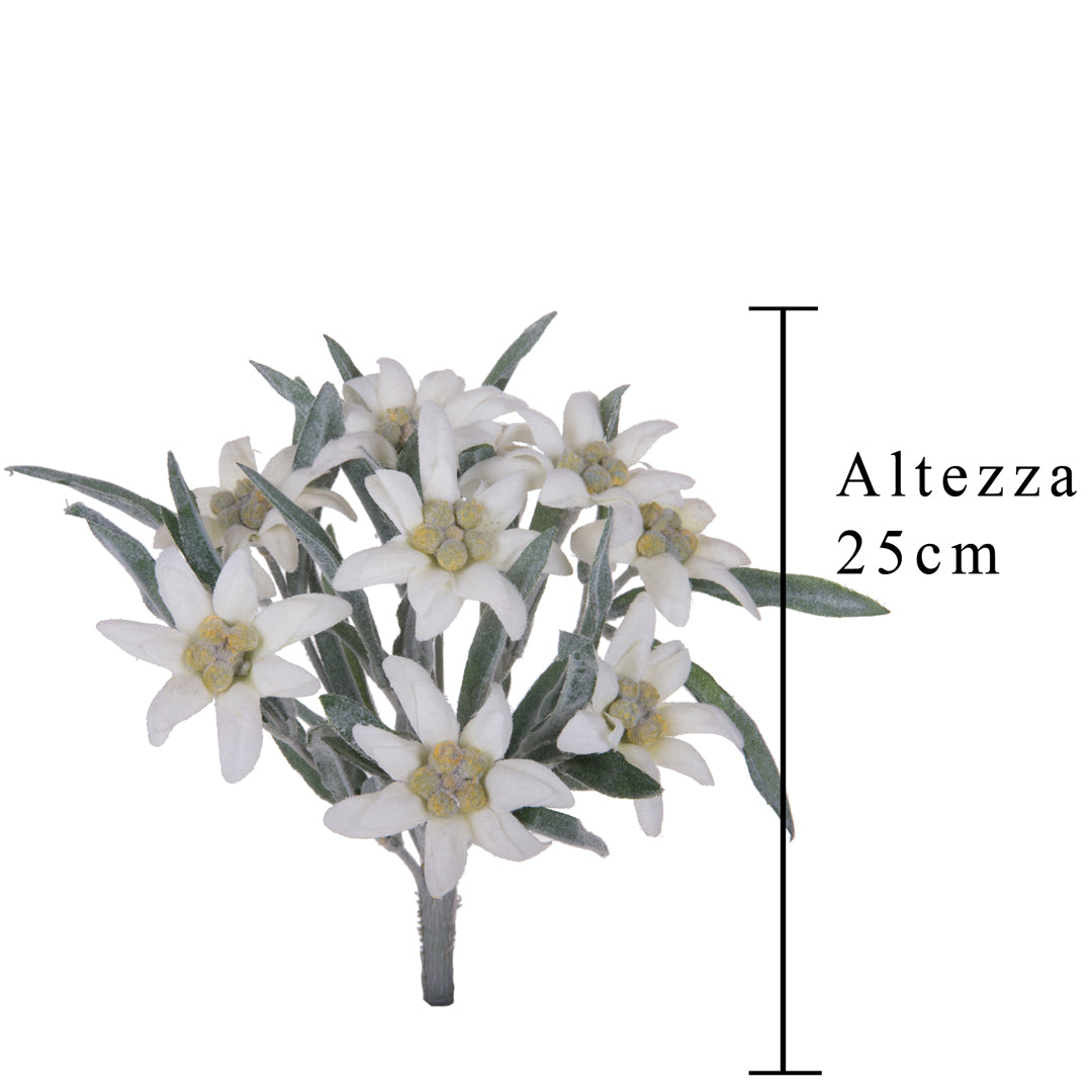 2 Pezzi • Stella alpina artificiale • 25 cm