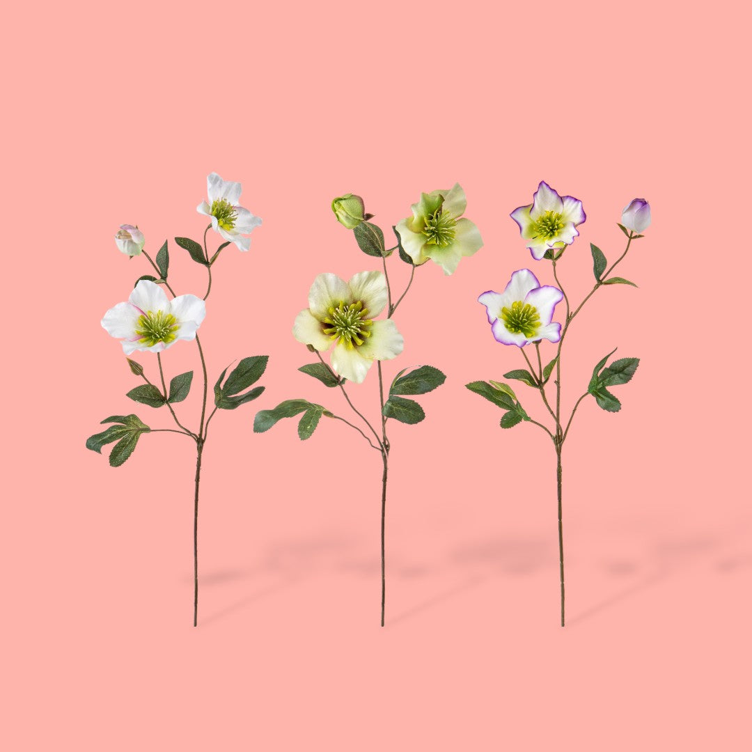 6 Pezzi • Rosa di natale artificiale a 2 diramzioni • 72 cm