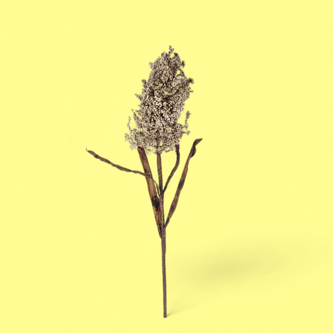 2 Pezzi • Fiore di Sorgo artificiale dry look • 90 cm