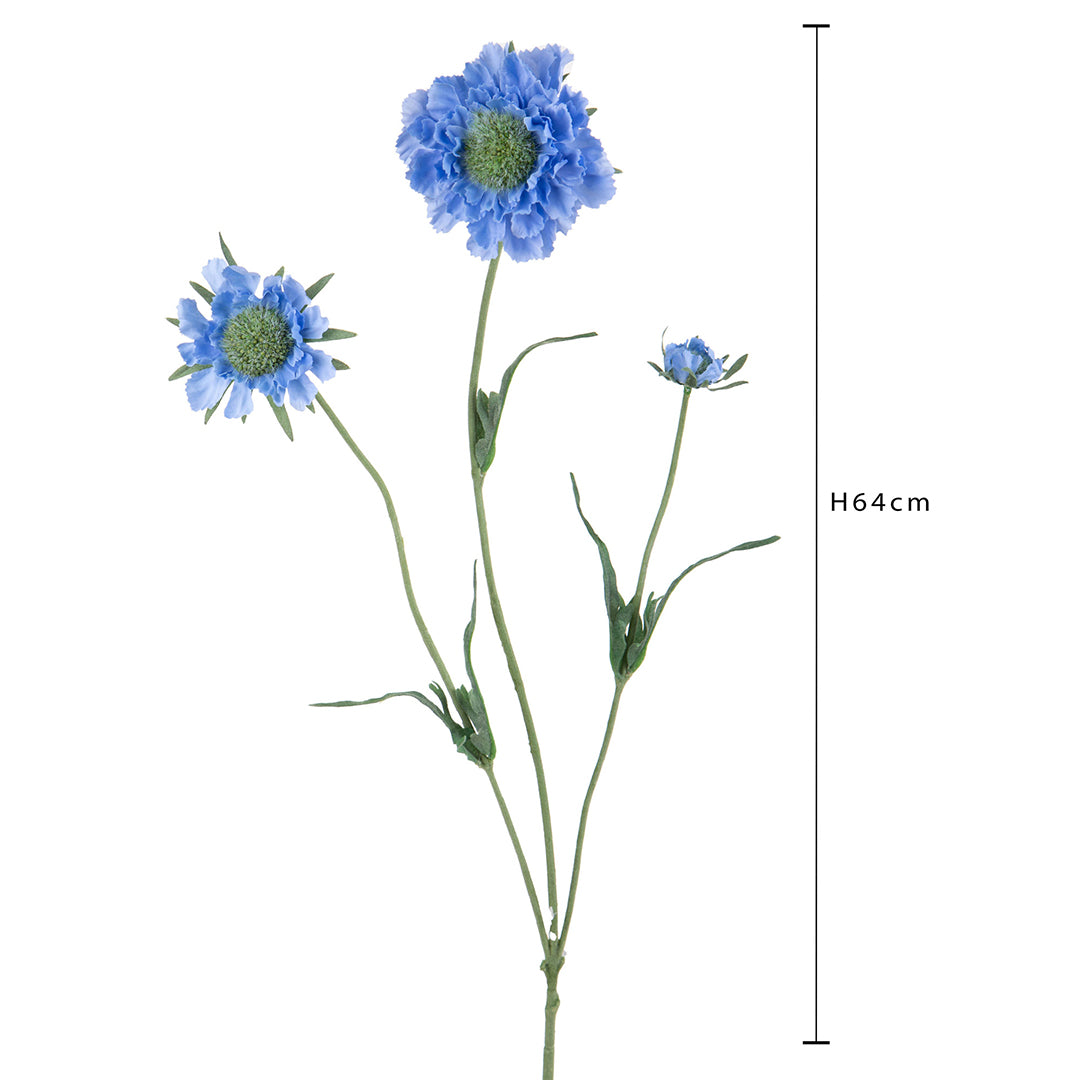 2 Pezzi • Fiore di scabiosa artificiale • 64 cm