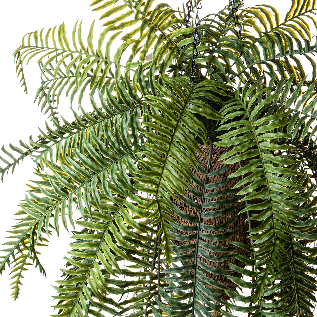 Verde artificiale Felce cadente con cesto • 96 cm