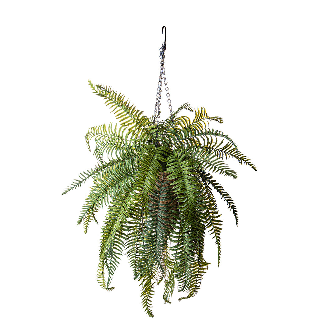 Verde artificiale Felce cadente con cesto • 96 cm