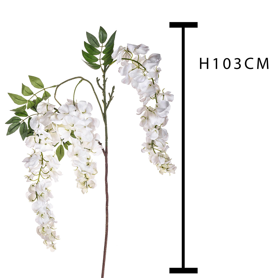 2 Pezzi • Glicine artificiale 3 fiori • 103 cm