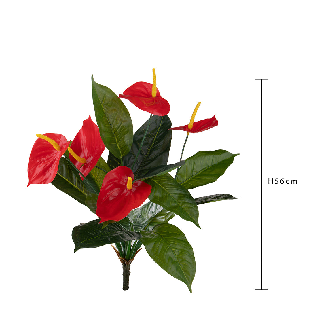 Fiore artificiale di Anthurium pianta • 56 cm