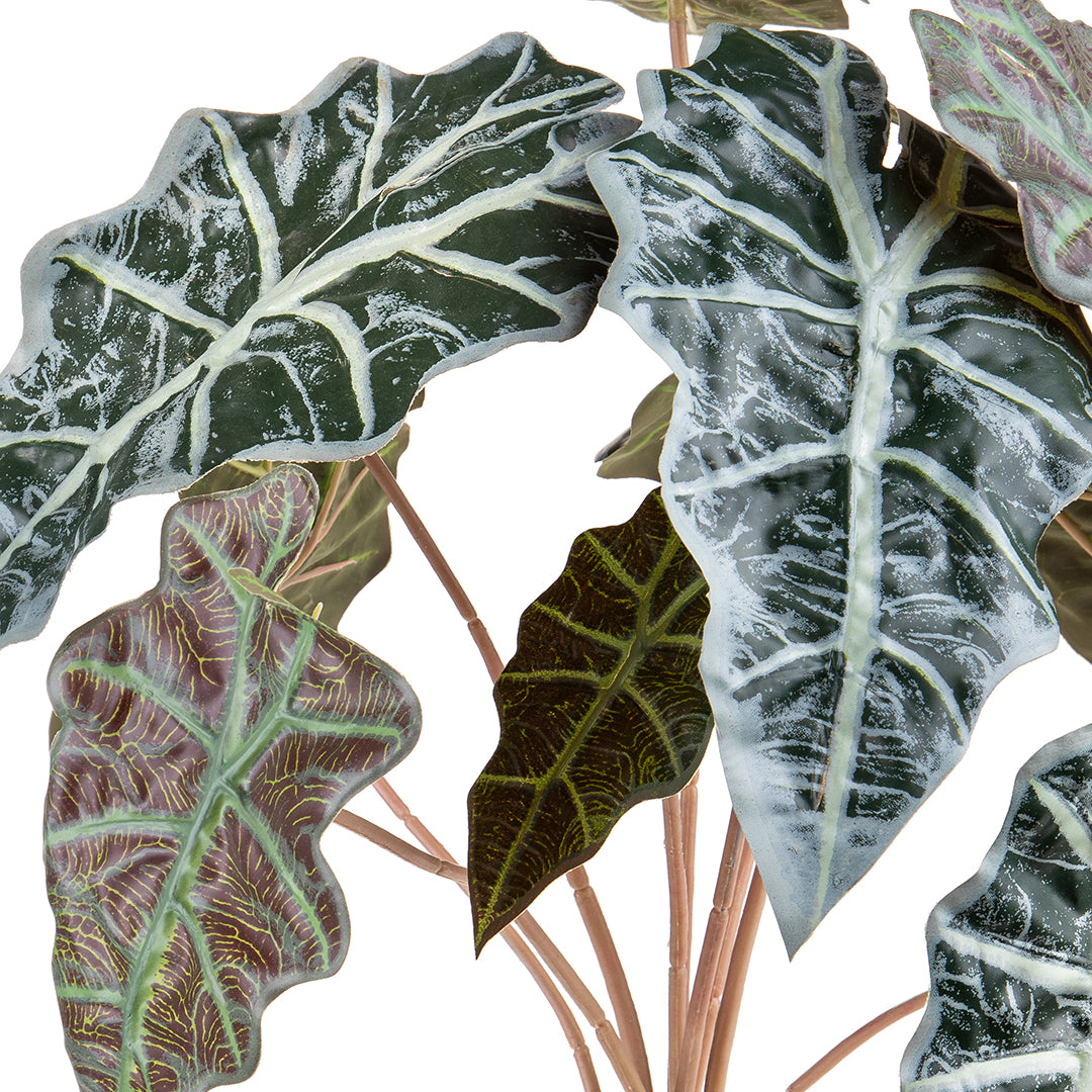 2 Pezzi • Alocasia con poche foglie artificiale • 43 cm