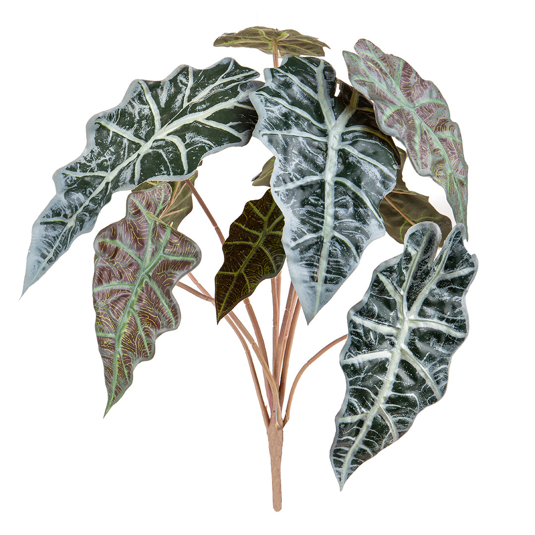2 Pezzi • Alocasia con poche foglie artificiale • 43 cm