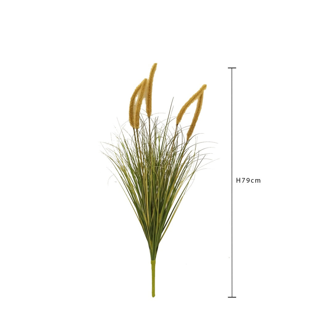 Pennisetum con fiori artificiale • 79 cm
