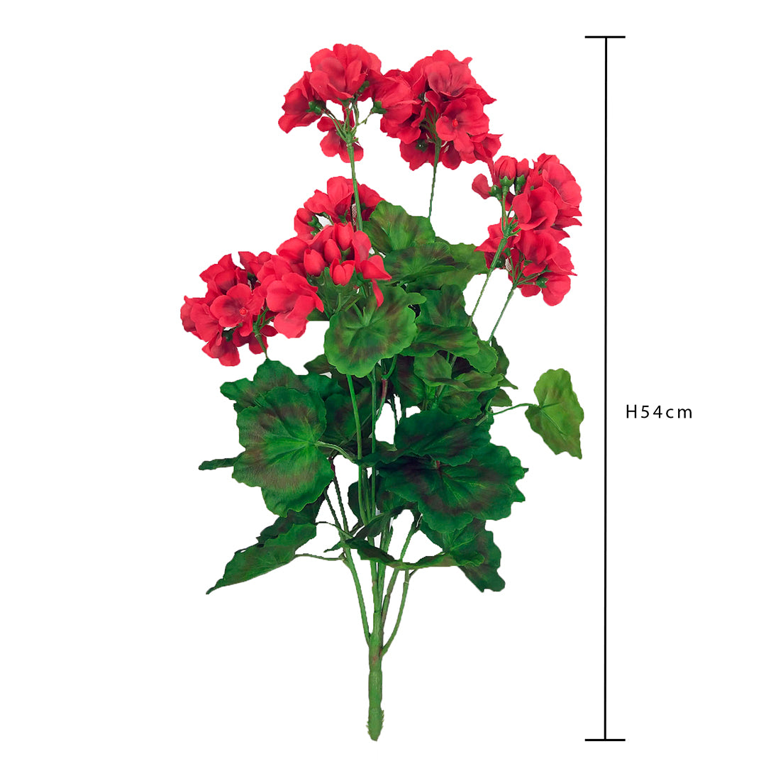 Cespuglio fiori artificiali di geranio • 53 cm