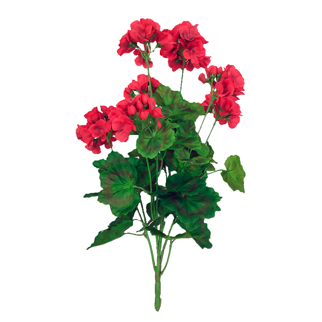 Cespuglio fiori artificiali di geranio • 53 cm