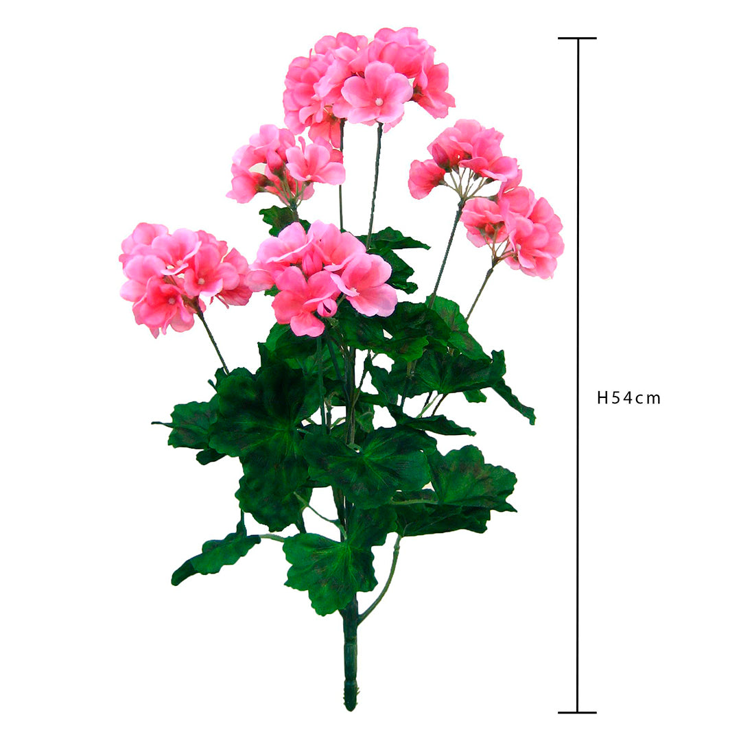 Cespuglio fiori artificiali di geranio • 53 cm