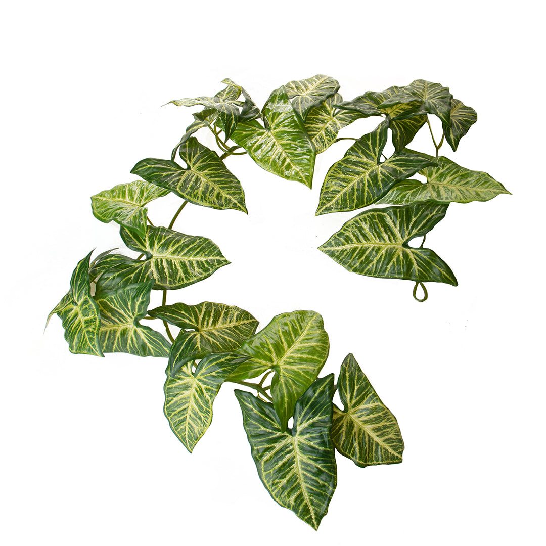 2 Pezzi • Ghirlanda artificiale Syngonium Real Touch • 130 cm