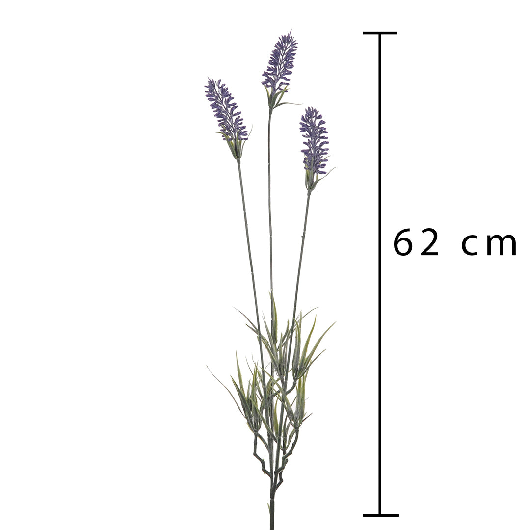 4 Pezzi • Lavanda artificiale con 3 fiori • 62 cm