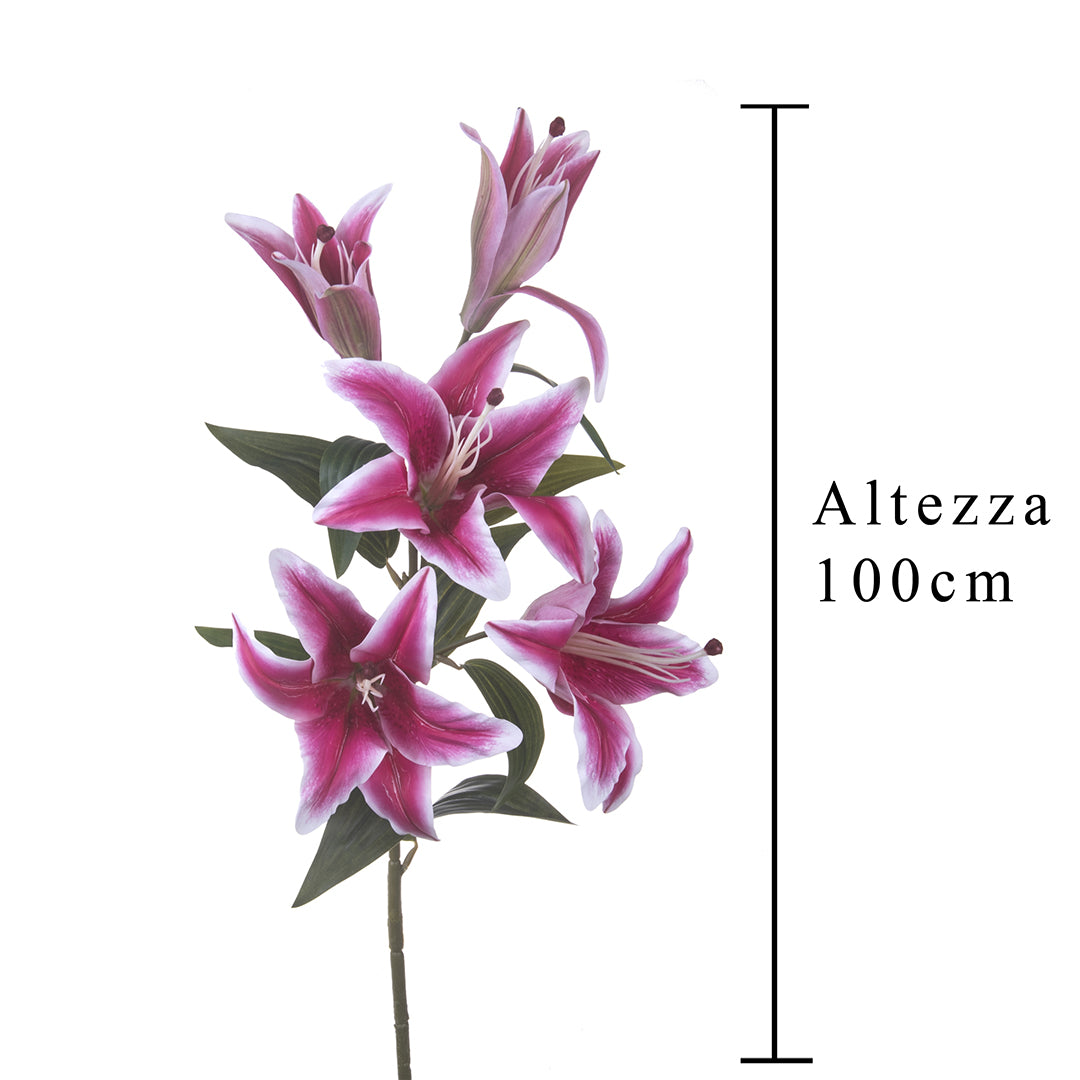 2 Pezzi • Lilium composto da 5 fiori • 100 cm