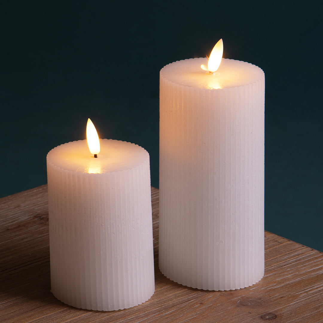2 Pezzi • Candela Cera con Led Fiamma • 15 cm