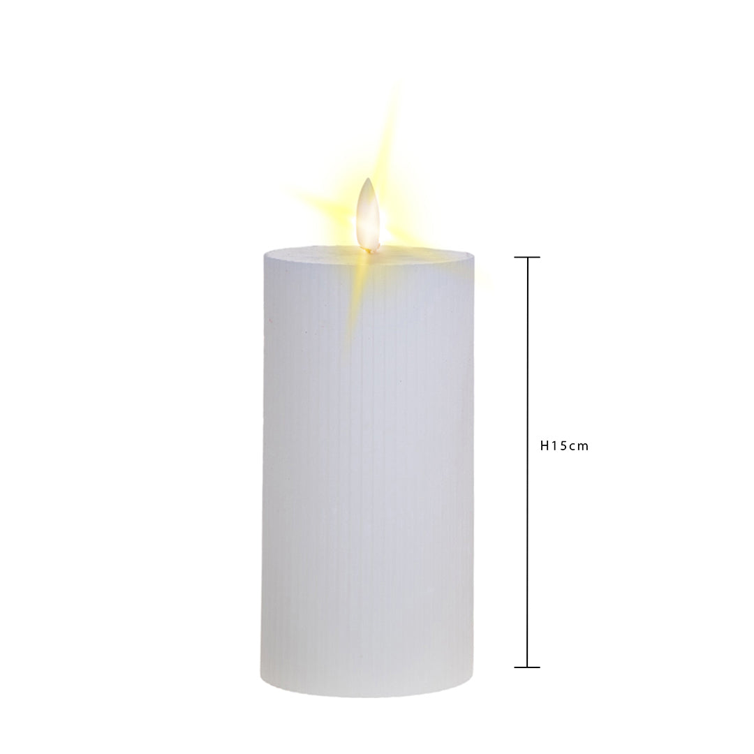 2 Pezzi • Candela Cera con Led Fiamma • 15 cm