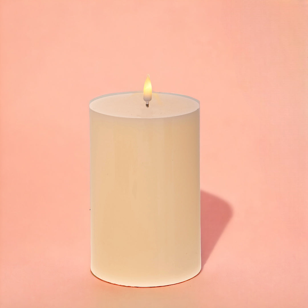 2 Pezzi • Candela con cera fiamma led • 15 cm