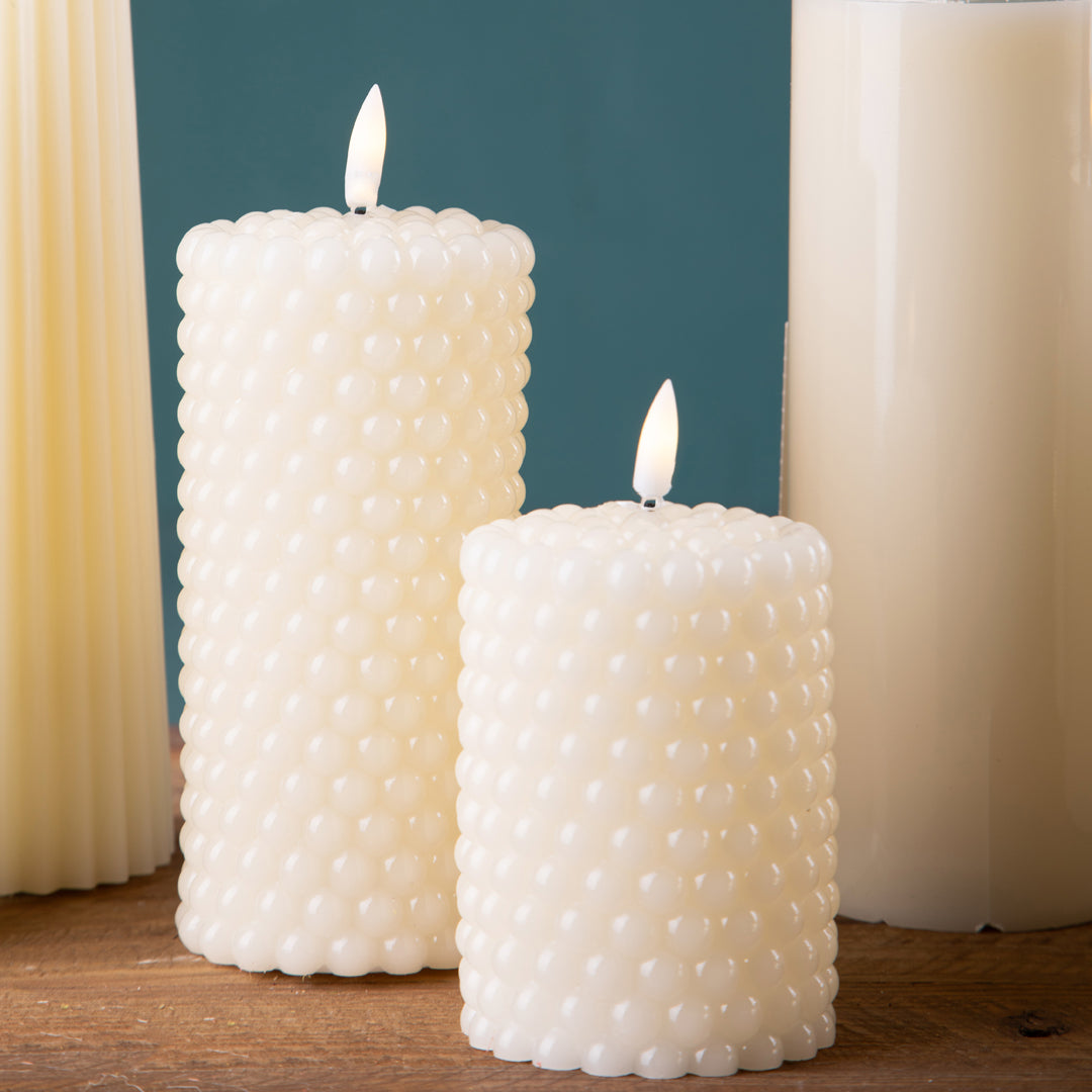 3 Pezzi • Candela con cera fiamma led • 10 cm