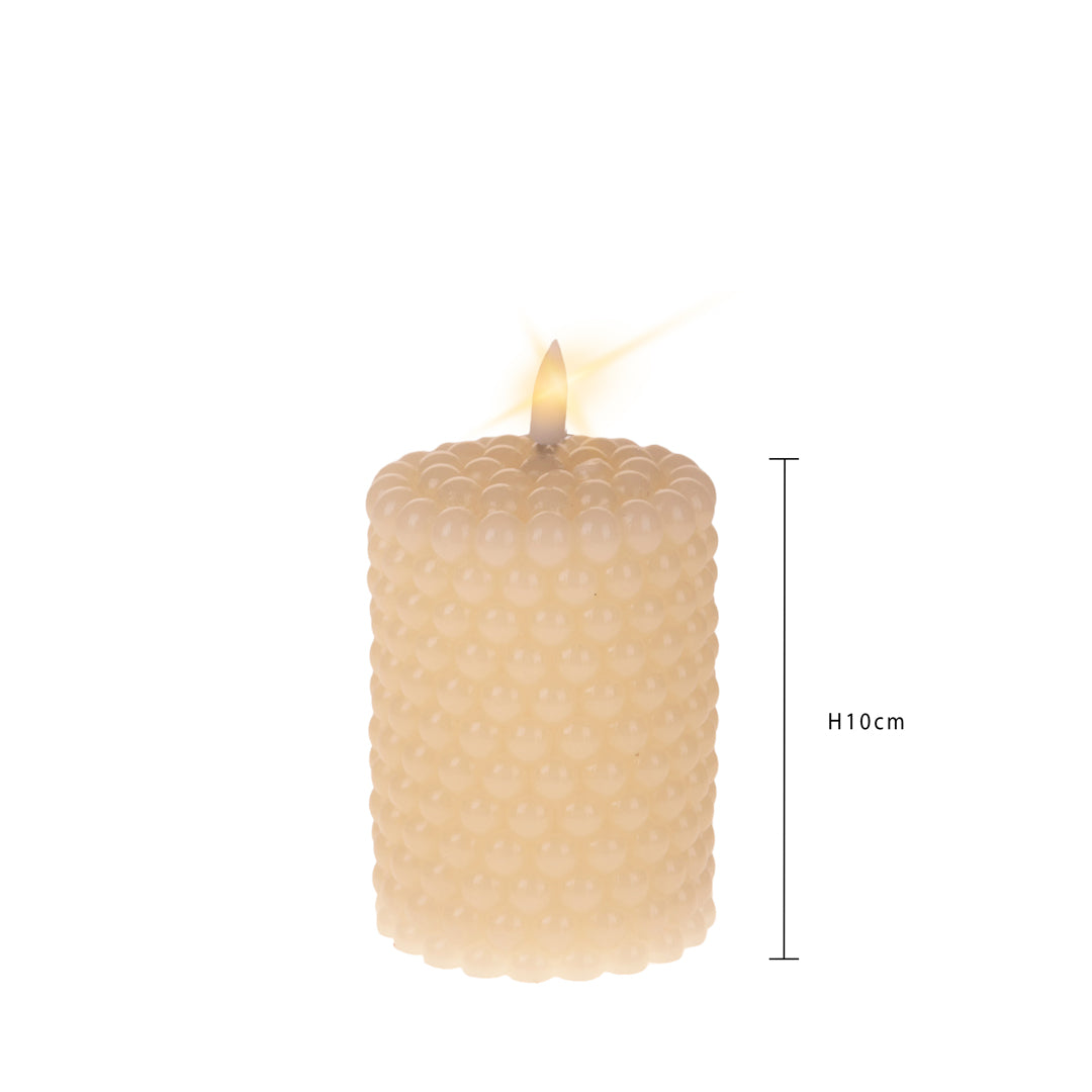 3 Pezzi • Candela con cera fiamma led • 10 cm