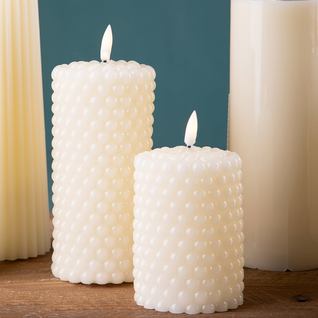 2 Pezzi • Candela con cera fiamma led • 15 cm