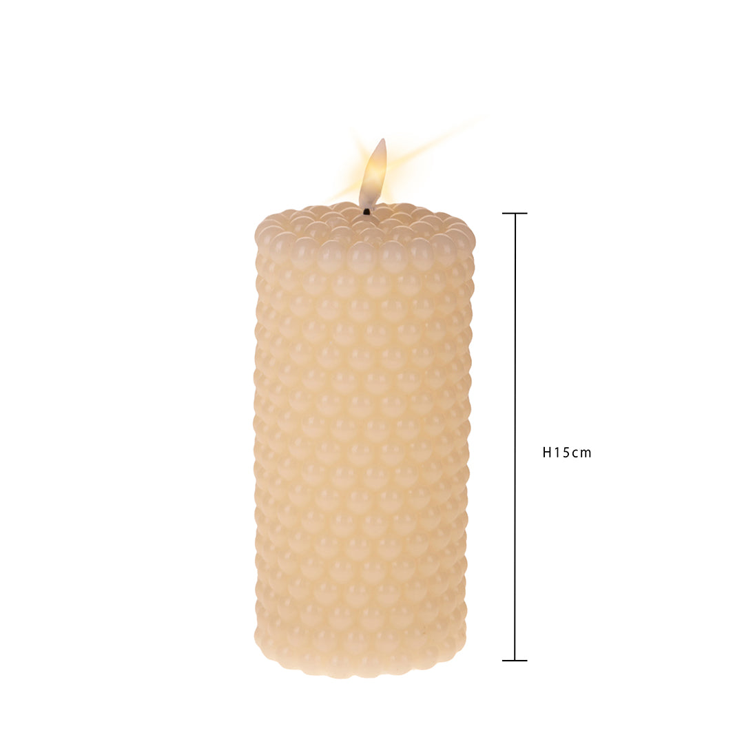 2 Pezzi • Candela con cera fiamma led • 15 cm